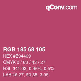 Color code: RGB 185 68 105 | qconv.com