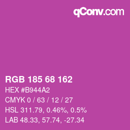 Color code: RGB 185 68 162 | qconv.com