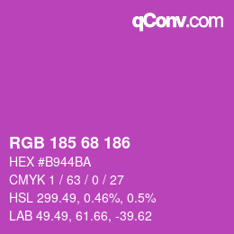 Color code: RGB 185 68 186 | qconv.com