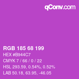 Color code: RGB 185 68 199 | qconv.com