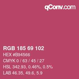 Color code: RGB 185 69 102 | qconv.com