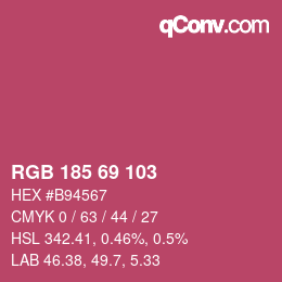 Color code: RGB 185 69 103 | qconv.com