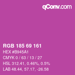 Color code: RGB 185 69 161 | qconv.com