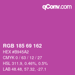Color code: RGB 185 69 162 | qconv.com