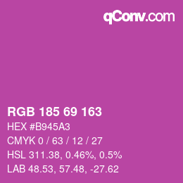 Color code: RGB 185 69 163 | qconv.com