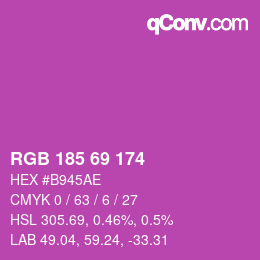 Color code: RGB 185 69 174 | qconv.com