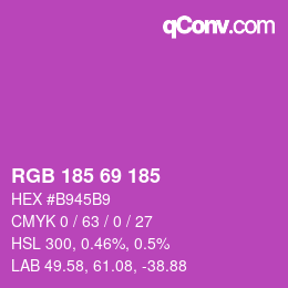 Color code: RGB 185 69 185 | qconv.com