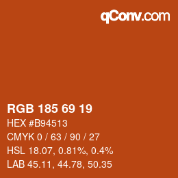 Color code: RGB 185 69 19 | qconv.com