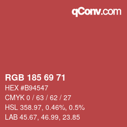 Color code: RGB 185 69 71 | qconv.com