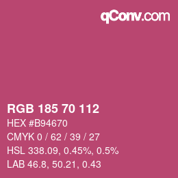 カラーコード: RGB 185 70 112 | qconv.com