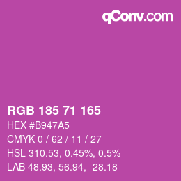 Color code: RGB 185 71 165 | qconv.com