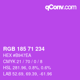 Color code: RGB 185 71 234 | qconv.com