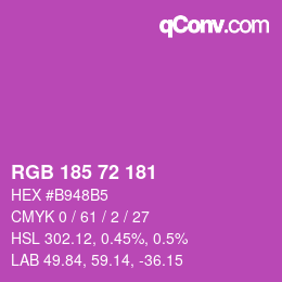 Color code: RGB 185 72 181 | qconv.com