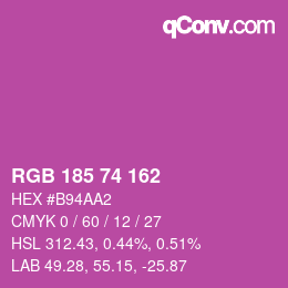 Color code: RGB 185 74 162 | qconv.com