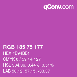 Color code: RGB 185 75 177 | qconv.com
