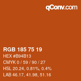 Color code: RGB 185 75 19 | qconv.com