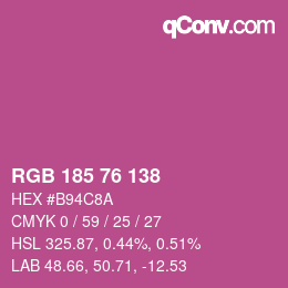 Color code: RGB 185 76 138 | qconv.com