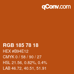 Color code: RGB 185 78 18 | qconv.com