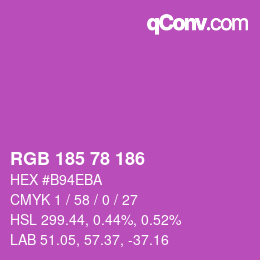 Color code: RGB 185 78 186 | qconv.com
