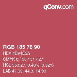 Color code: RGB 185 78 90 | qconv.com