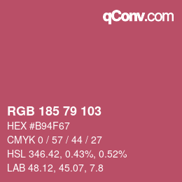 カラーコード: RGB 185 79 103 | qconv.com