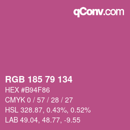 Color code: RGB 185 79 134 | qconv.com