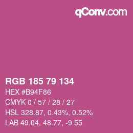 Color code: RGB 185 79 134 | qconv.com