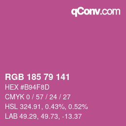 カラーコード: RGB 185 79 141 | qconv.com
