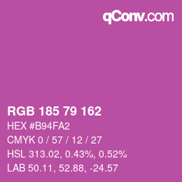 Color code: RGB 185 79 162 | qconv.com