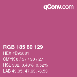 Color code: RGB 185 80 129 | qconv.com