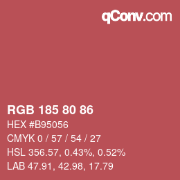Color code: RGB 185 80 86 | qconv.com