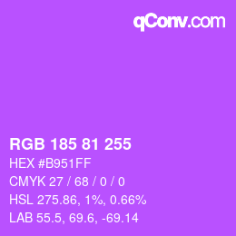 Color code: RGB 185 81 255 | qconv.com