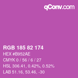 Color code: RGB 185 82 174 | qconv.com