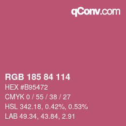 カラーコード: RGB 185 84 114 | qconv.com