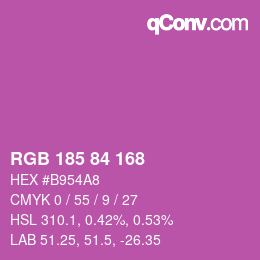 Color code: RGB 185 84 168 | qconv.com