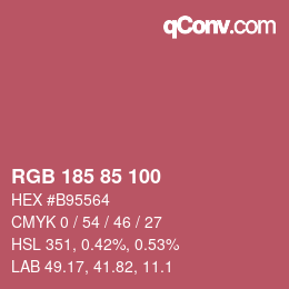 Color code: RGB 185 85 100 | qconv.com