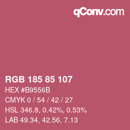 カラーコード: RGB 185 85 107 | qconv.com