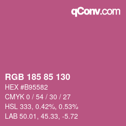カラーコード: RGB 185 85 130 | qconv.com