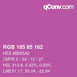 Color code: RGB 185 85 162 | qconv.com