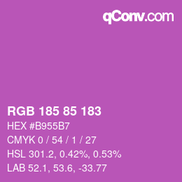 Farbcode: RGB 185 85 183 | qconv.com