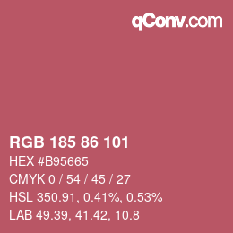 Color code: RGB 185 86 101 | qconv.com