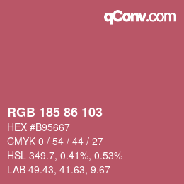 Color code: RGB 185 86 103 | qconv.com