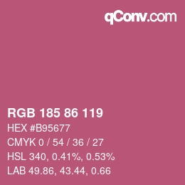 Farbcode: RGB 185 86 119 | qconv.com