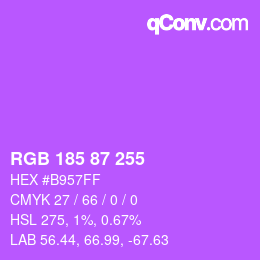 Color code: RGB 185 87 255 | qconv.com