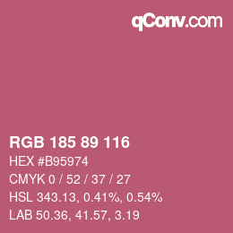 カラーコード: RGB 185 89 116 | qconv.com