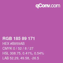 Color code: RGB 185 89 171 | qconv.com
