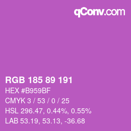 Color code: RGB 185 89 191 | qconv.com