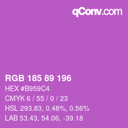 Color code: RGB 185 89 196 | qconv.com