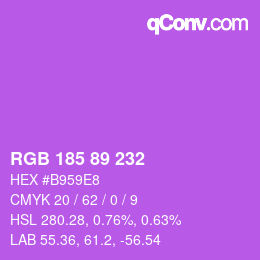 Color code: RGB 185 89 232 | qconv.com