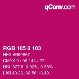Código de color: RGB 185 8 103 | qconv.com